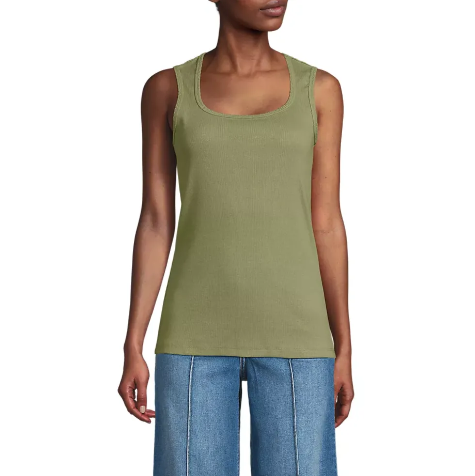 Women's Micro Rib Square Neck Tank