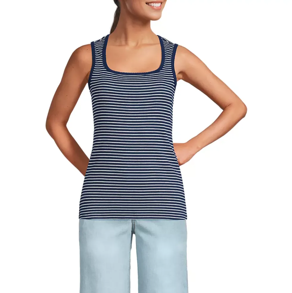 Women's Micro Rib Square Neck Tank