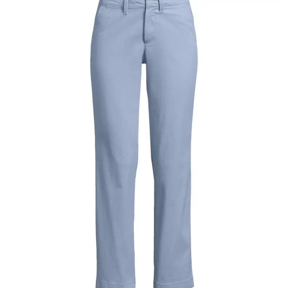 Women's Mid Rise Classic Straight Leg Chino Ankle Pants