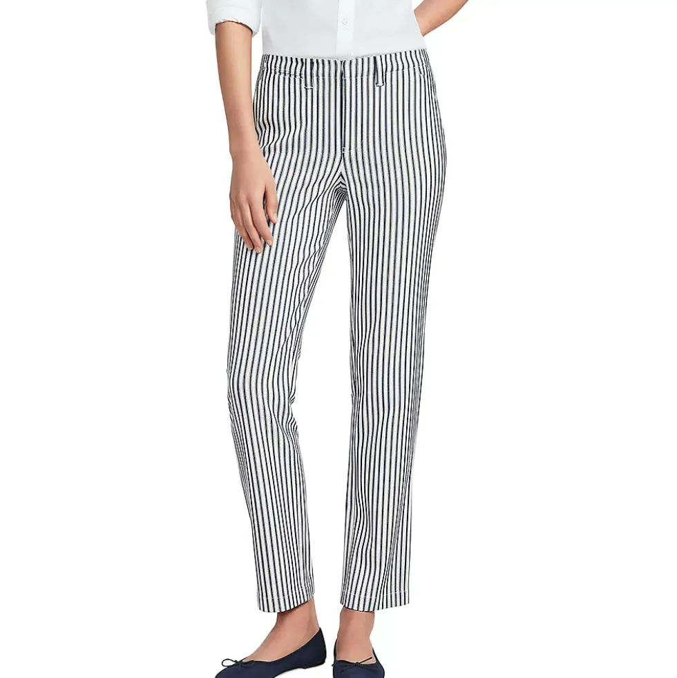 Women's Mid Rise Classic Straight Leg Chino Ankle Pants