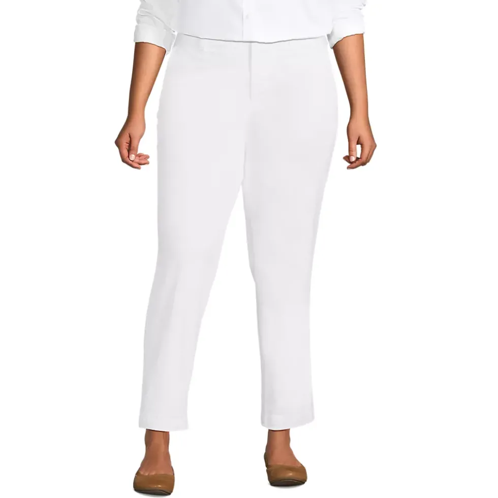 Women's Mid Rise Classic Straight Leg Chino Ankle Pants
