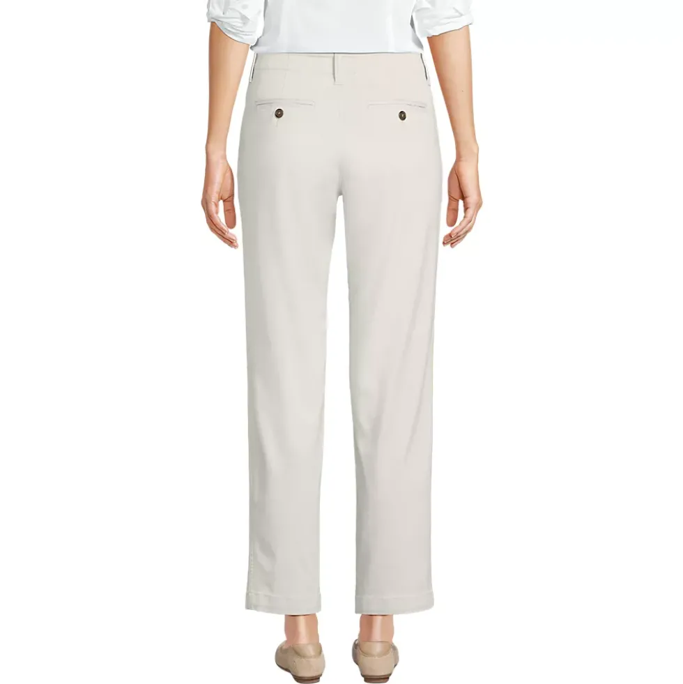 Women's Mid Rise Classic Straight Leg Chino Ankle Pants