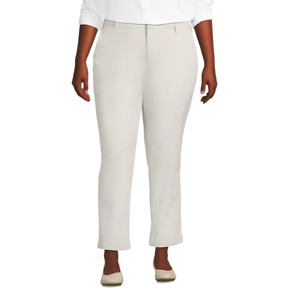 Women's Mid Rise Classic Straight Leg Chino Ankle Pants