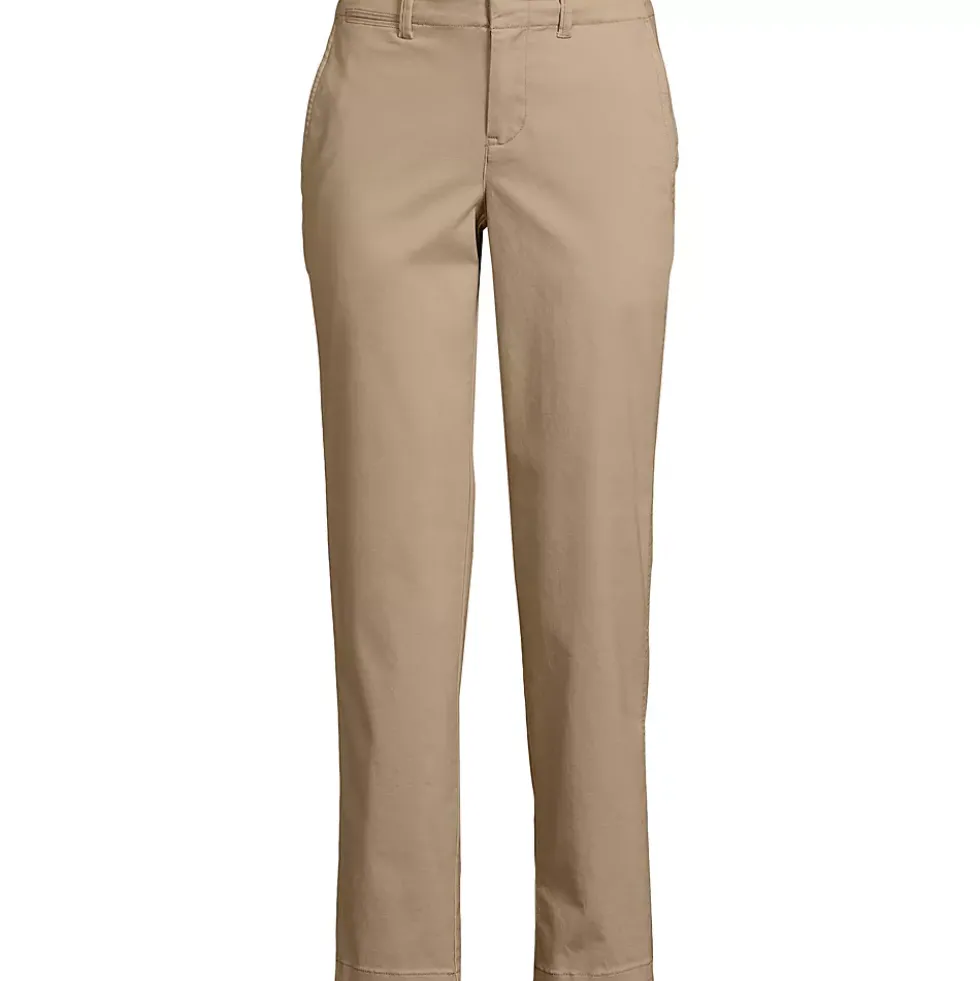 Women's Mid Rise Classic Straight Leg Chino Ankle Pants