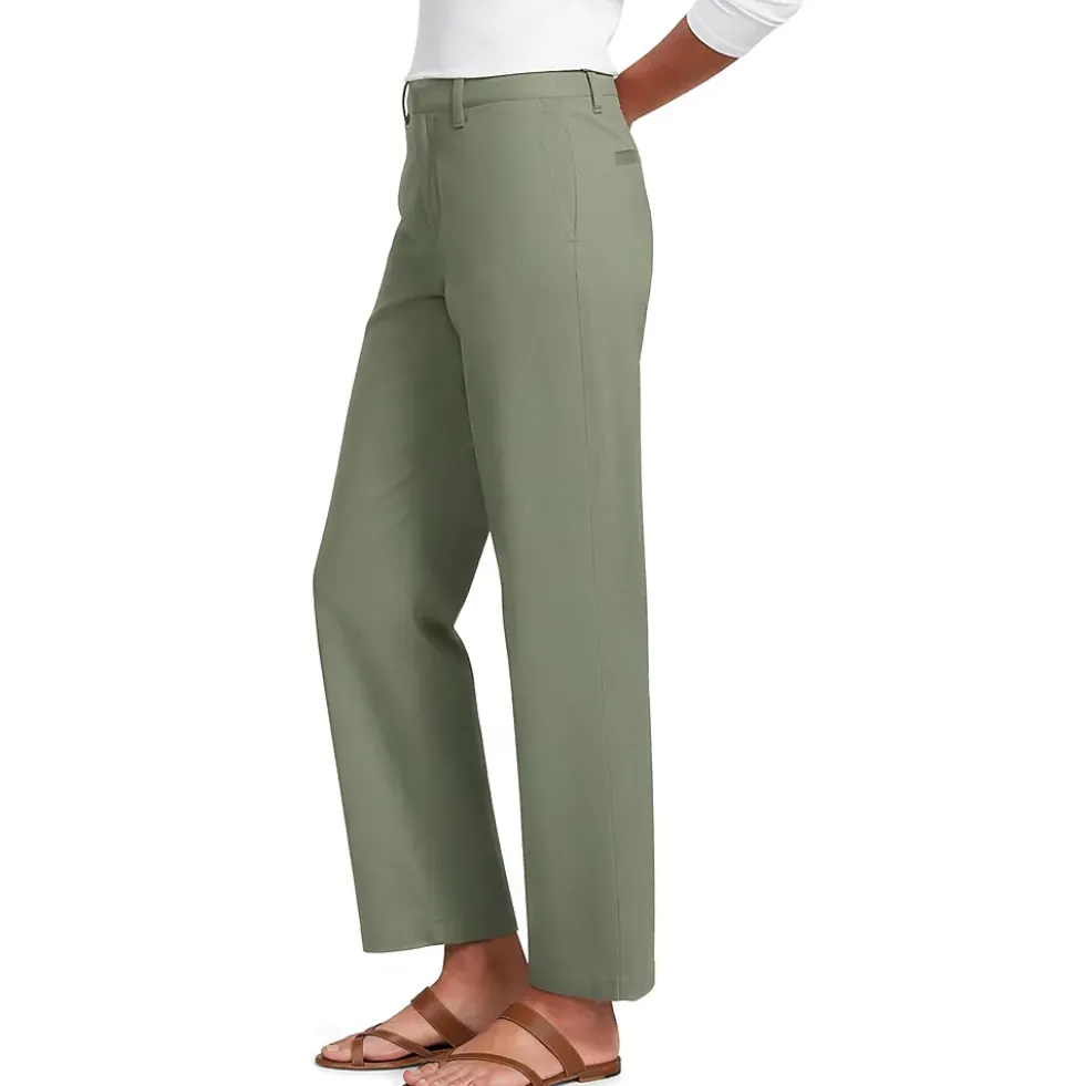 Women's Mid Rise Classic Straight Leg Chino Ankle Pants