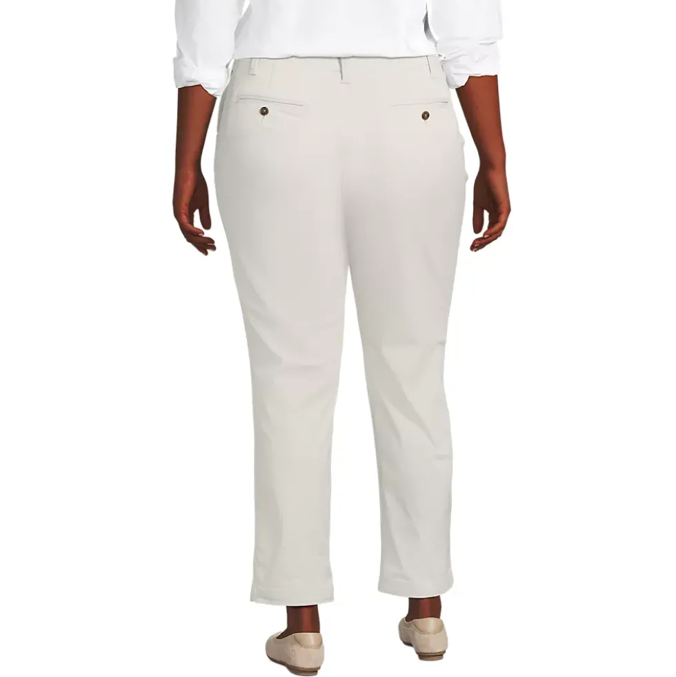 Women's Mid Rise Classic Straight Leg Chino Ankle Pants