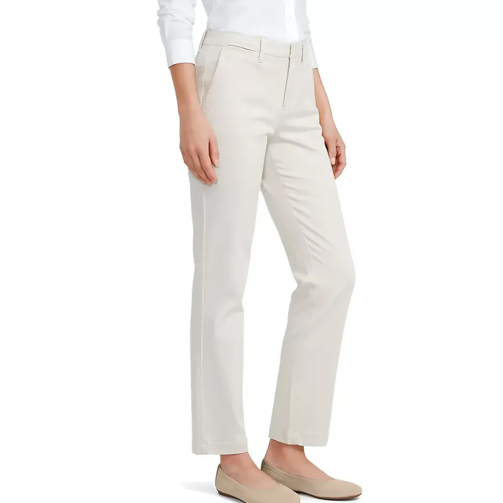 Women's Mid Rise Classic Straight Leg Chino Ankle Pants