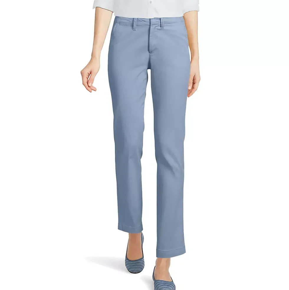 Women's Mid Rise Classic Straight Leg Chino Ankle Pants