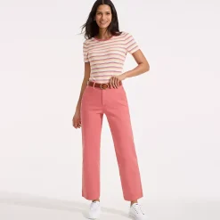 Women's Mid Rise Classic Straight Leg Chino Ankle Pants
