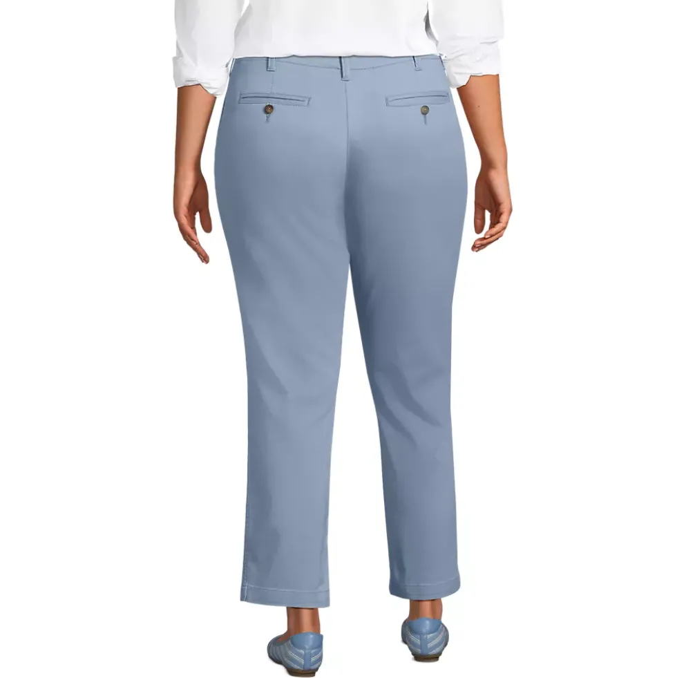 Women's Mid Rise Classic Straight Leg Chino Ankle Pants
