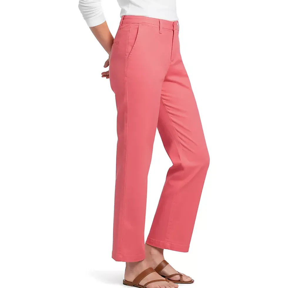Women's Mid Rise Classic Straight Leg Chino Ankle Pants