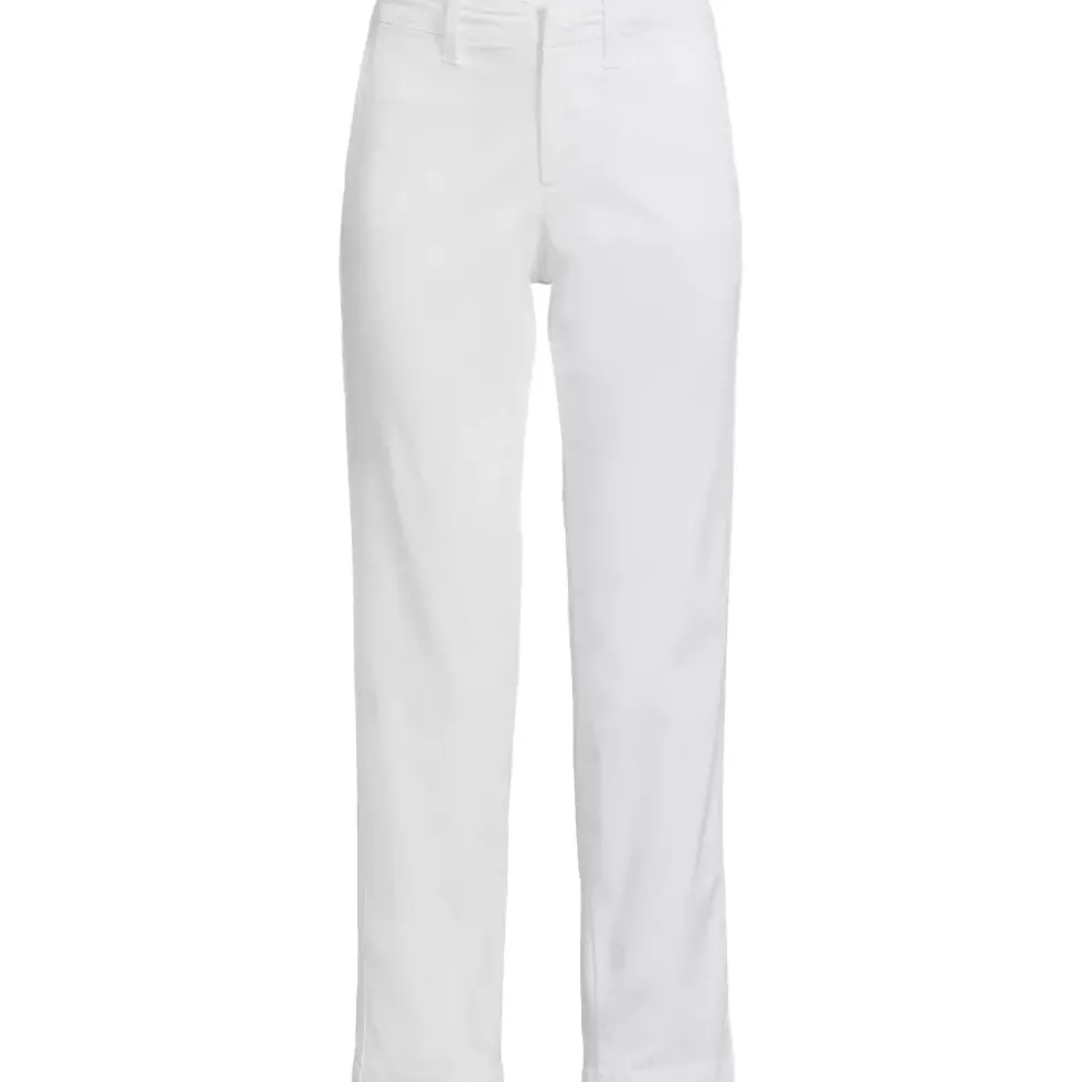 Women's Mid Rise Classic Straight Leg Chino Ankle Pants