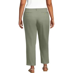 Women's Mid Rise Classic Straight Leg Chino Ankle Pants