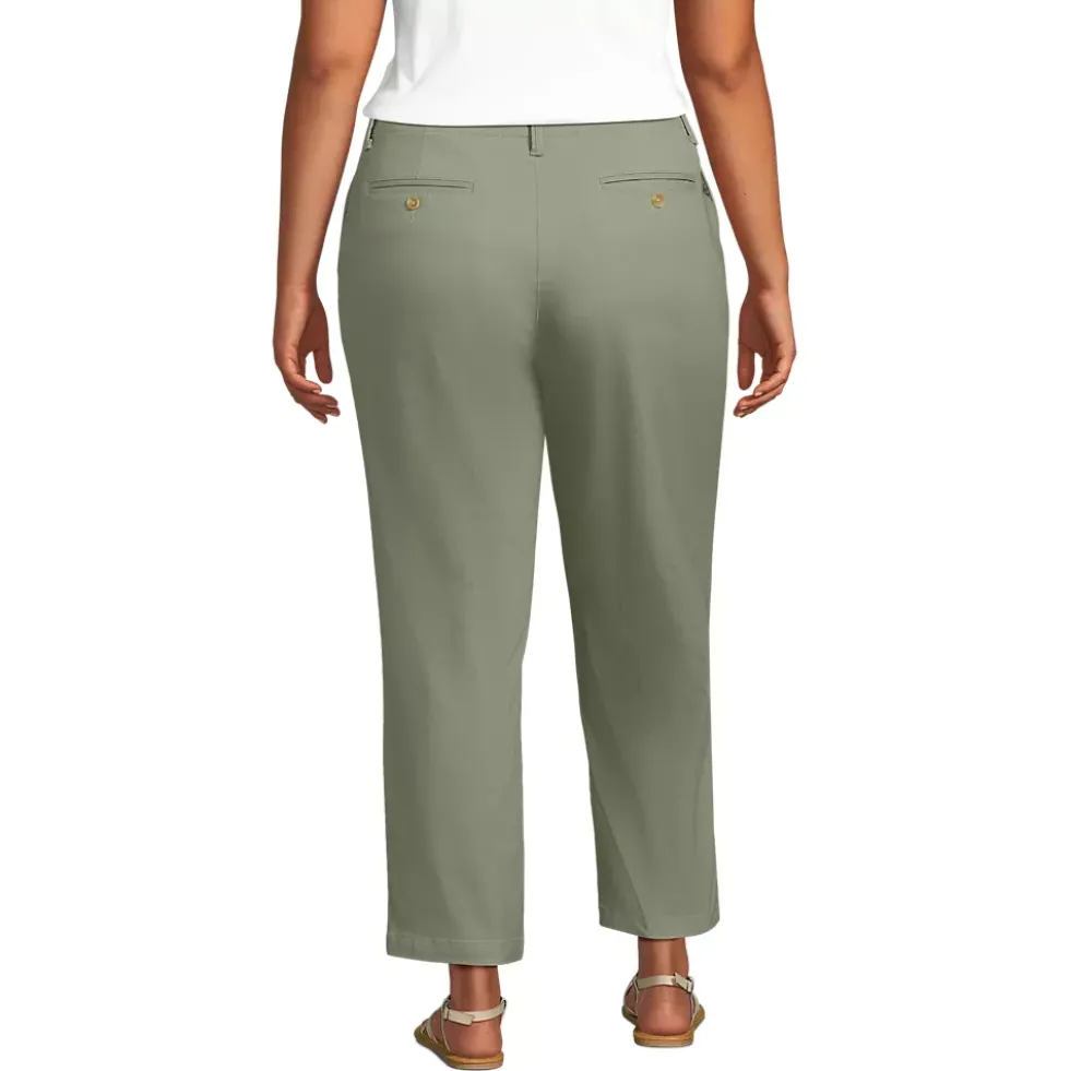 Women's Mid Rise Classic Straight Leg Chino Ankle Pants