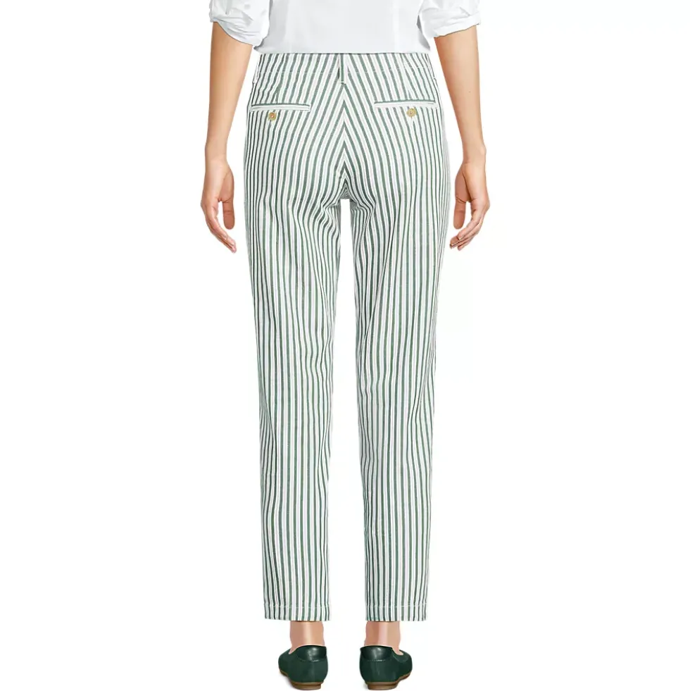 Women's Mid Rise Classic Straight Leg Chino Ankle Pants