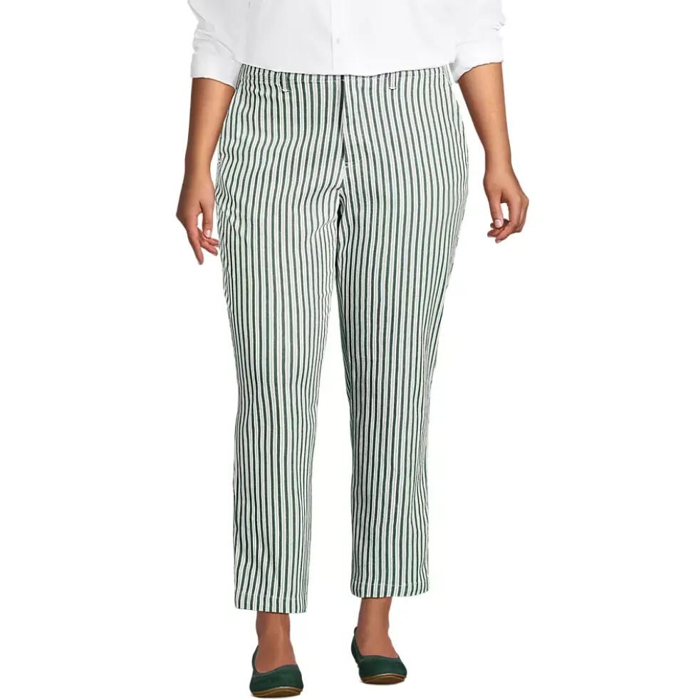 Women's Mid Rise Classic Straight Leg Chino Ankle Pants