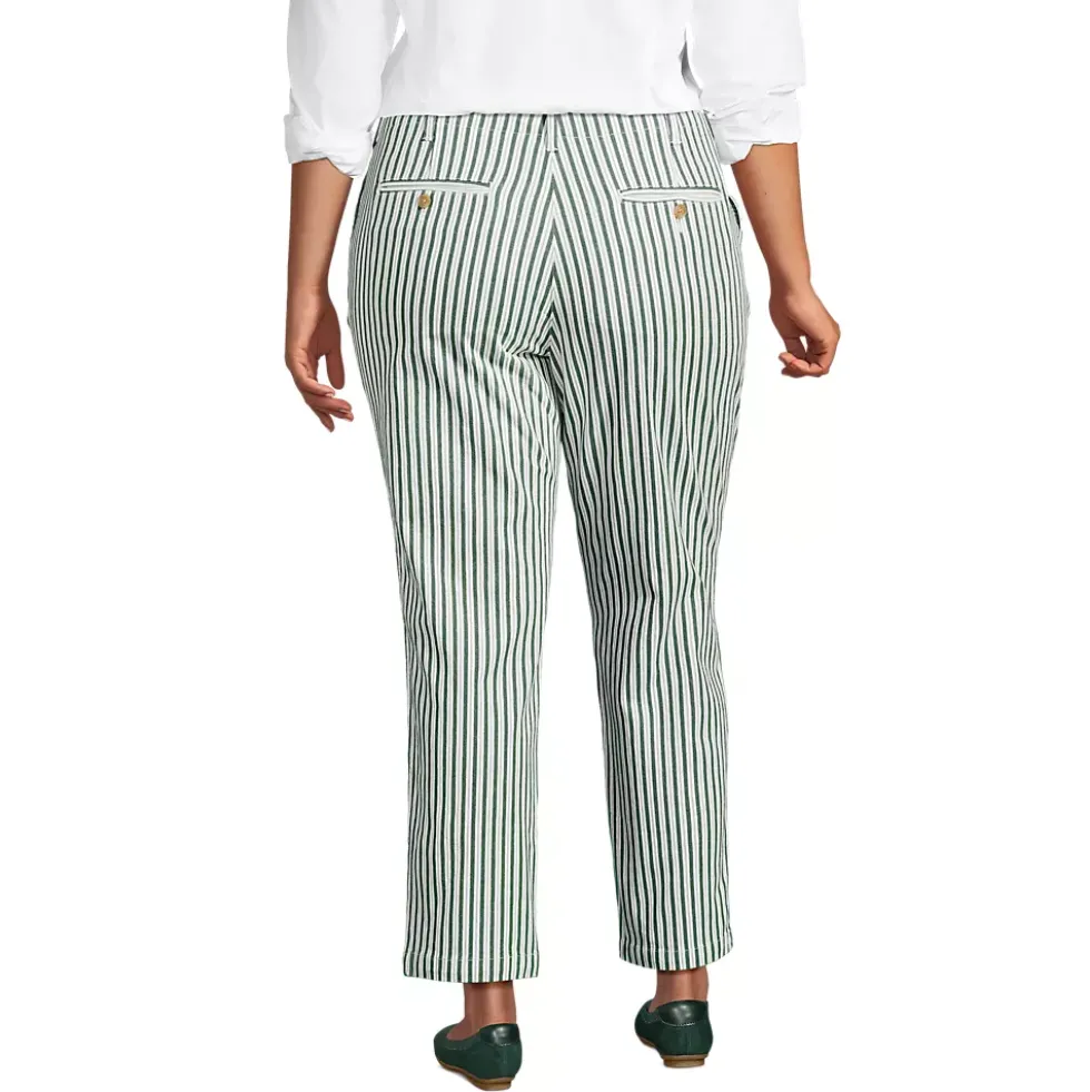 Women's Mid Rise Classic Straight Leg Chino Ankle Pants