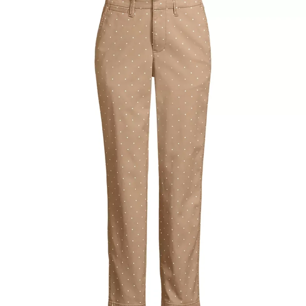 Women's Mid Rise Classic Straight Leg Chino Ankle Pants