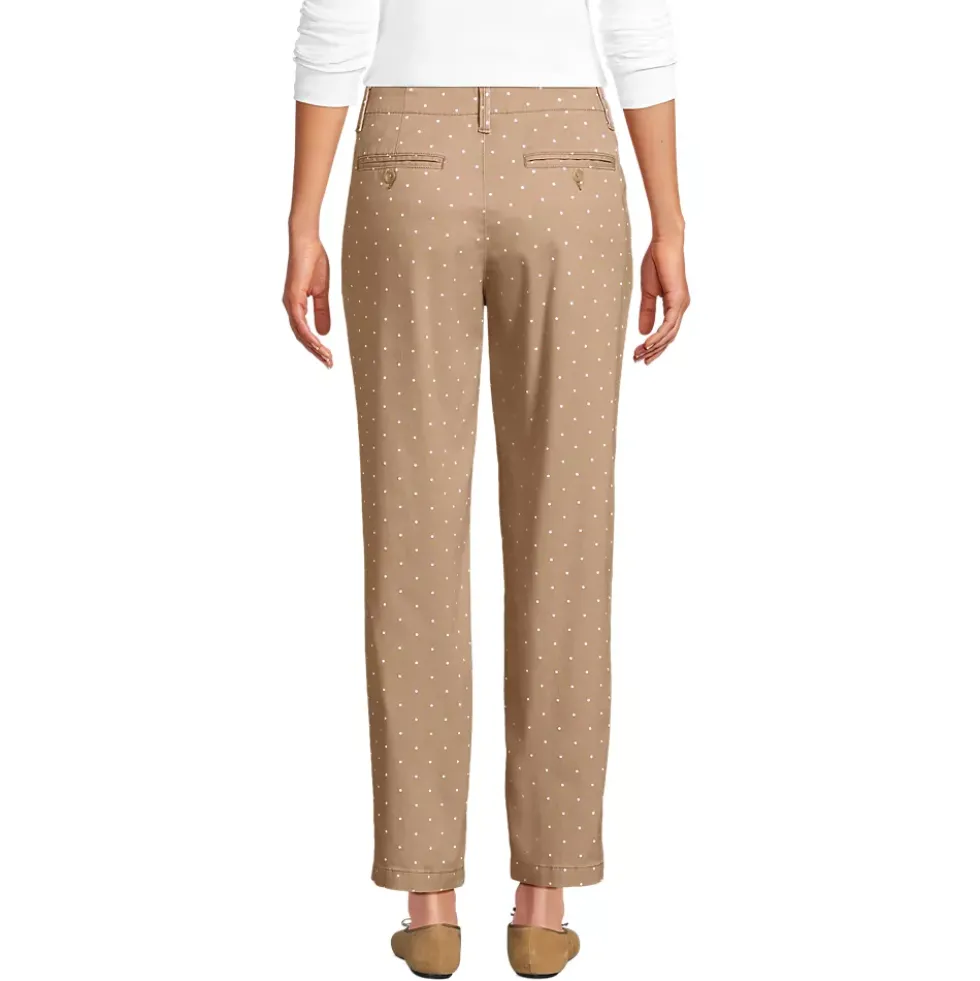 Women's Mid Rise Classic Straight Leg Chino Ankle Pants