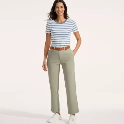 Women's Mid Rise Classic Straight Leg Chino Ankle Pants