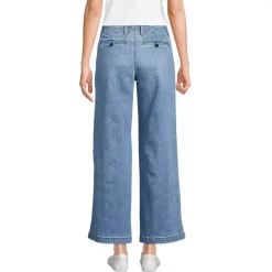 Women's Mid Rise Denim Wide Leg Ankle Jeans