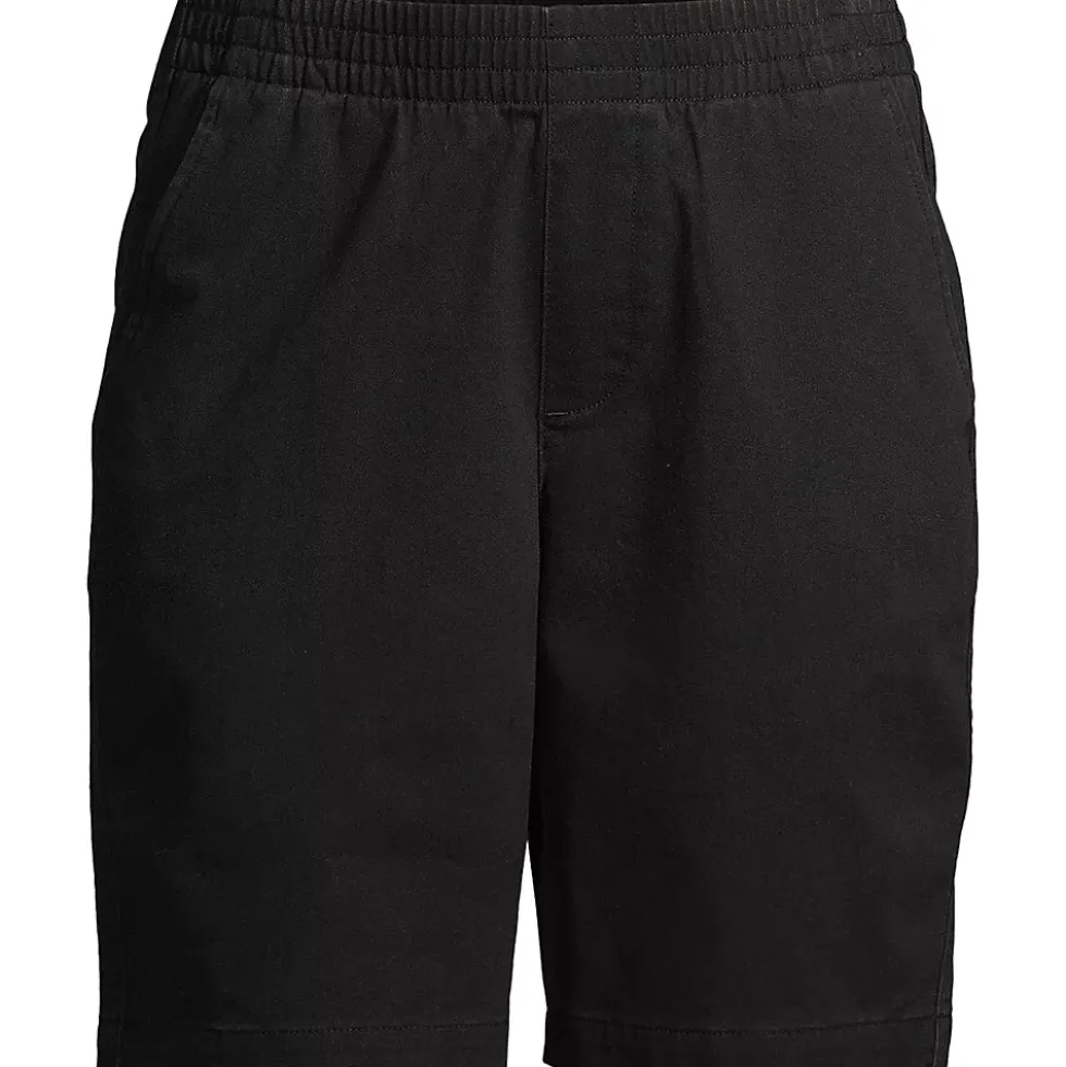 Women's Mid Rise Elastic Waist Pull On 10" Chino Bermuda Shorts