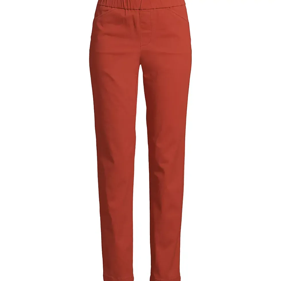 Women's Mid Rise Pull On Chino Ankle Pants