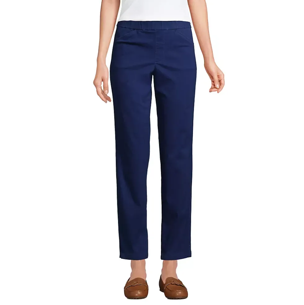 Women's Mid Rise Pull On Chino Ankle Pants