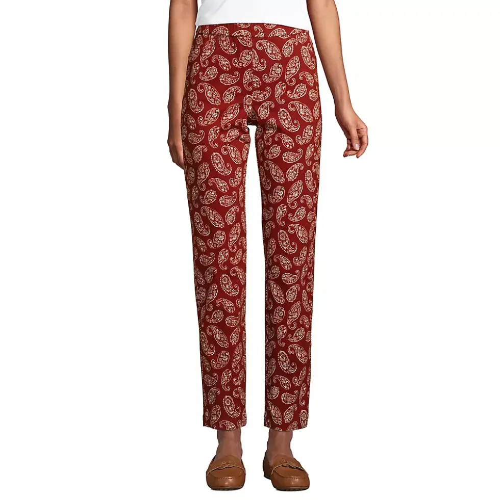 Women's Mid Rise Pull On Chino Ankle Pants
