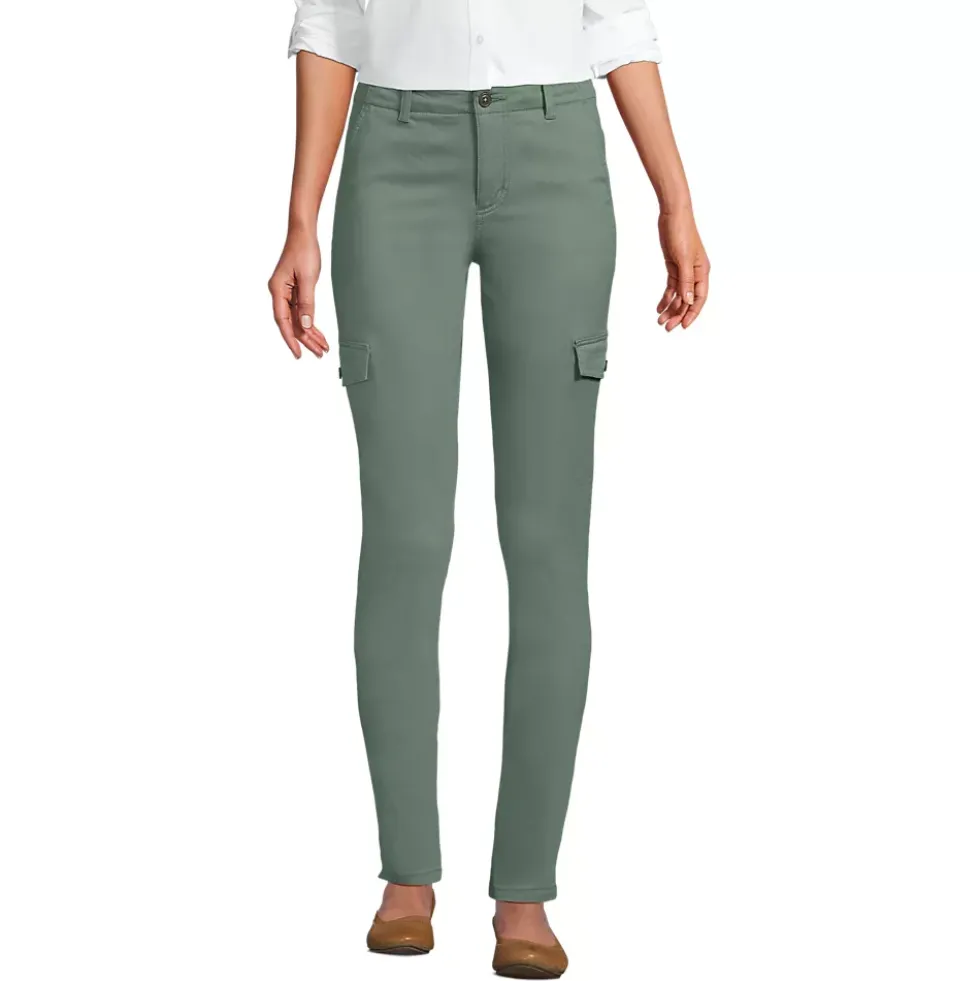Women's Mid Rise Slim Cargo Chino Pants
