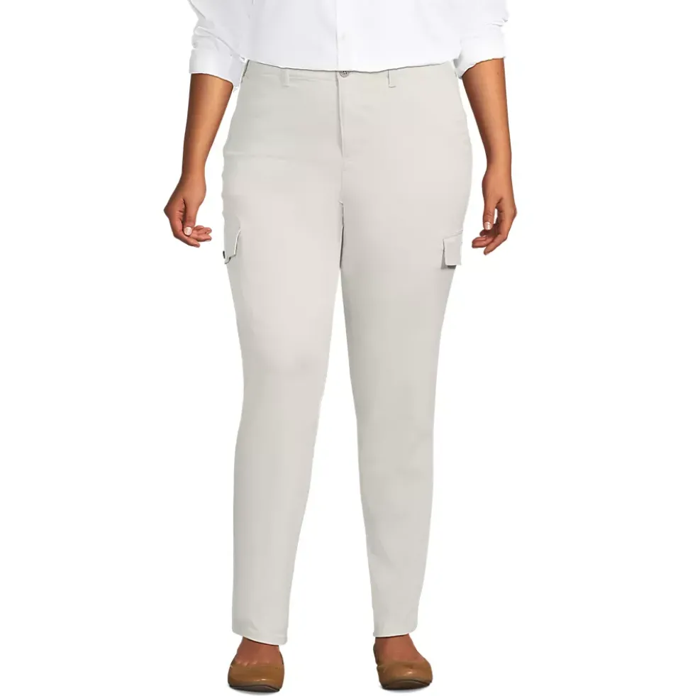 Women's Mid Rise Slim Cargo Chino Pants