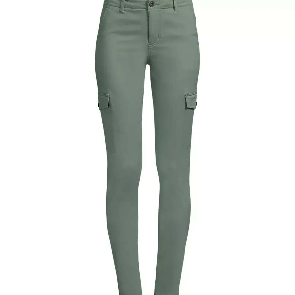 Women's Mid Rise Slim Cargo Chino Pants