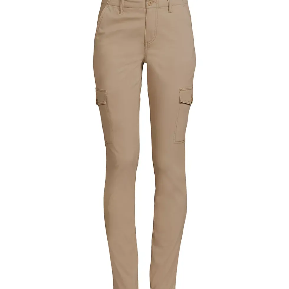 Women's Mid Rise Slim Cargo Chino Pants