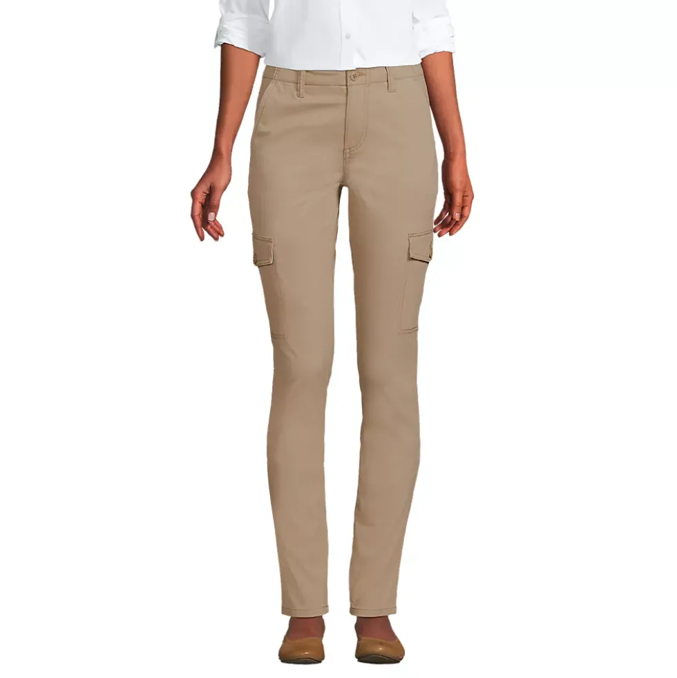 Women's Mid Rise Slim Cargo Chino Pants