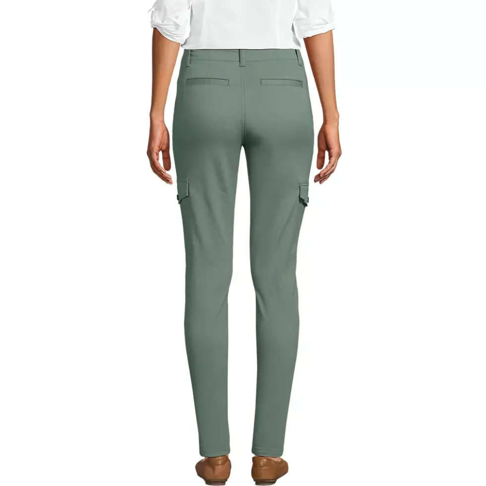 Women's Mid Rise Slim Cargo Chino Pants