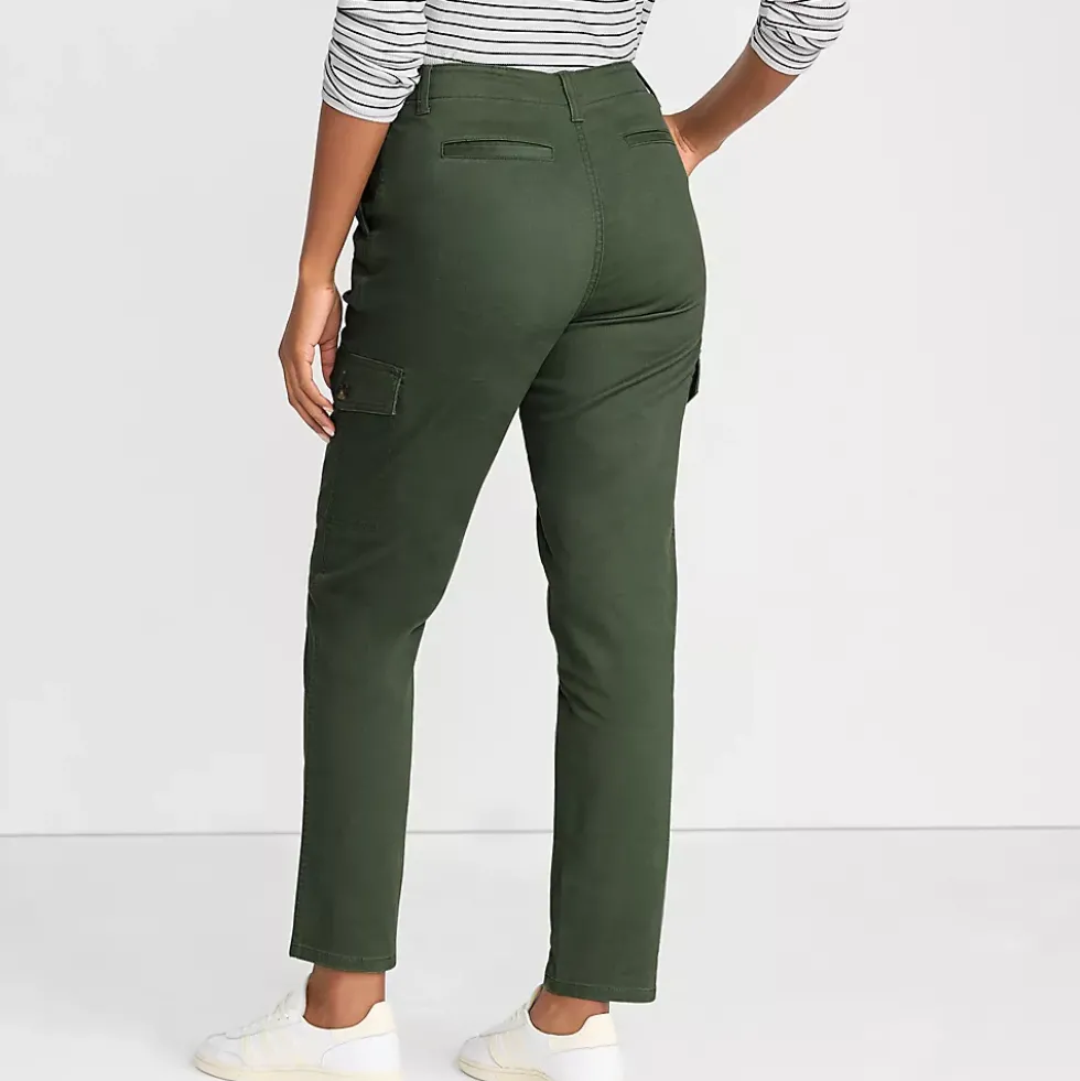 Women's Mid Rise Slim Cargo Chino Pants