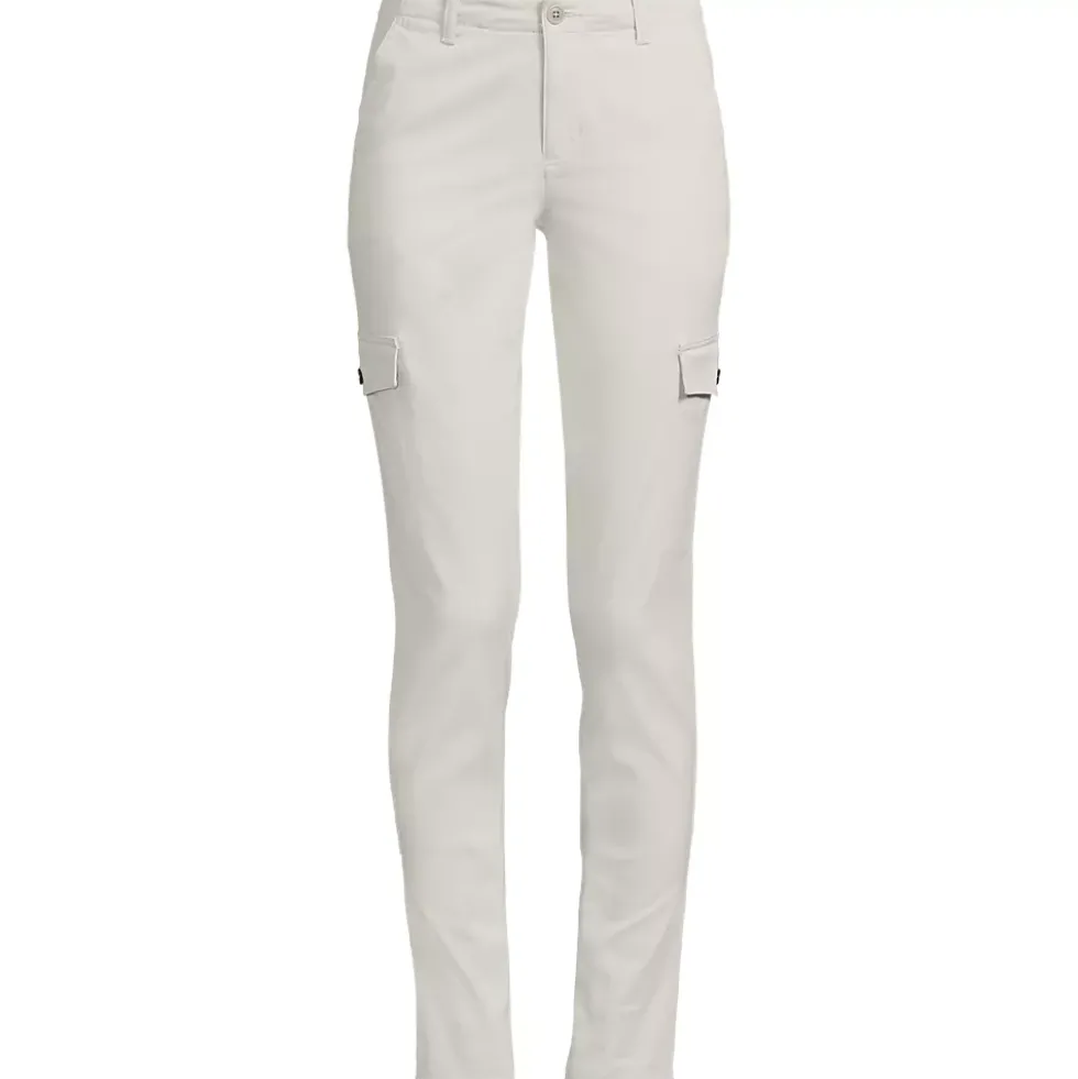 Women's Mid Rise Slim Cargo Chino Pants