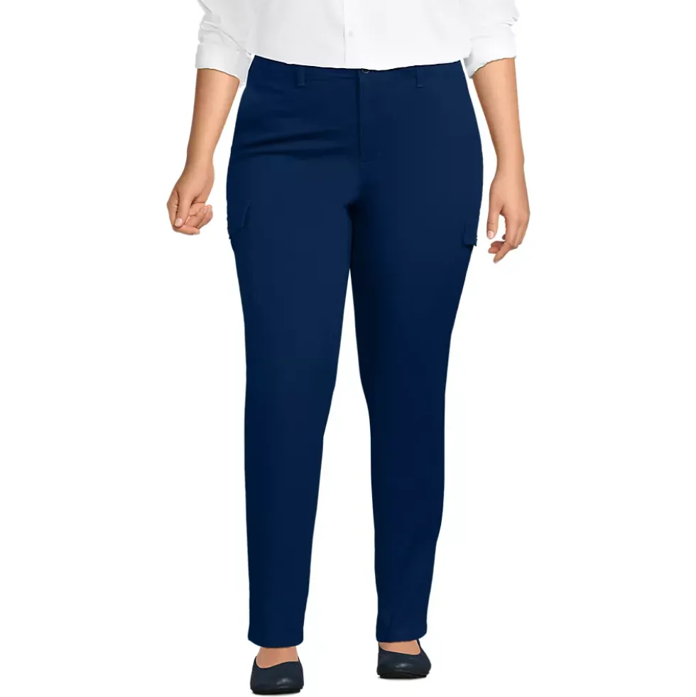 Women's Mid Rise Slim Cargo Chino Pants