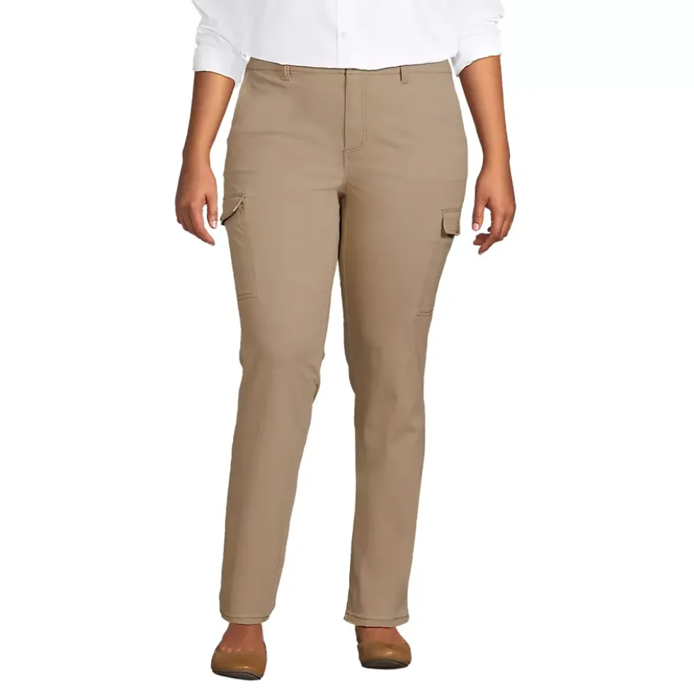 Women's Mid Rise Slim Cargo Chino Pants