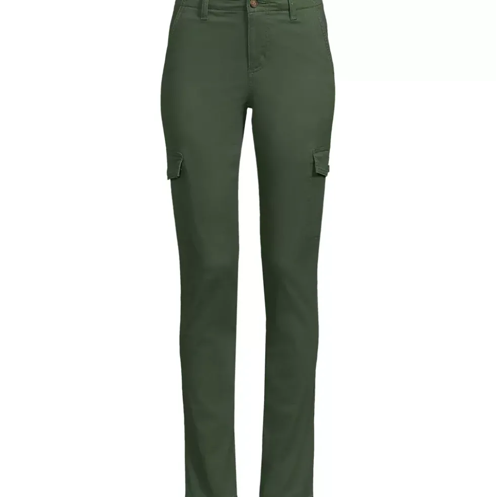 Women's Mid Rise Slim Cargo Chino Pants