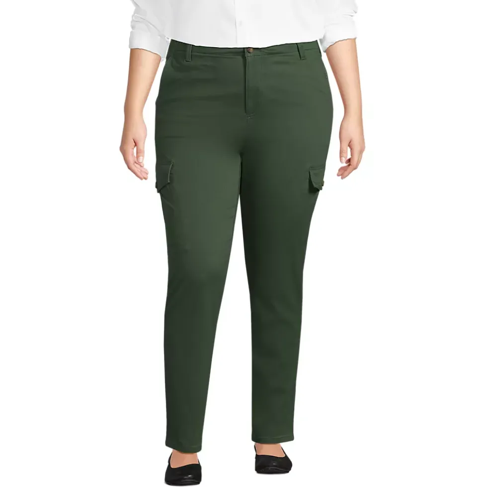Women's Mid Rise Slim Cargo Chino Pants