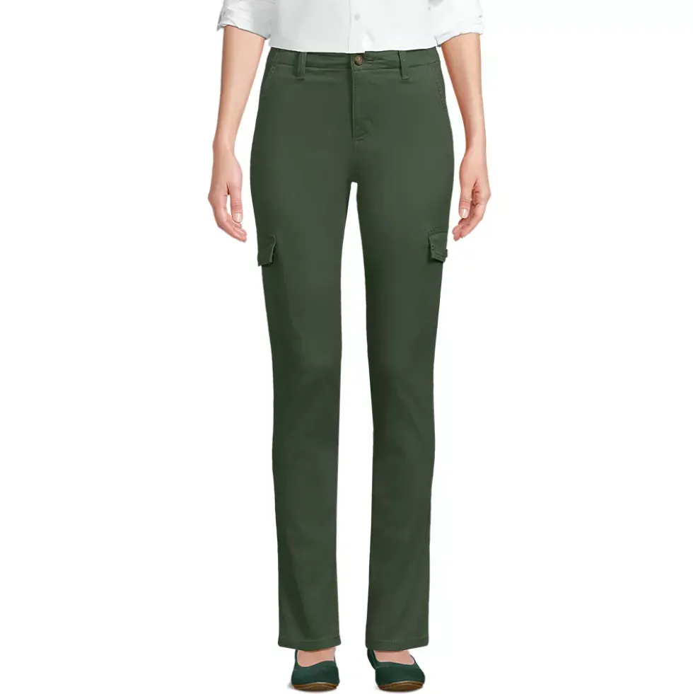 Women's Mid Rise Slim Cargo Chino Pants