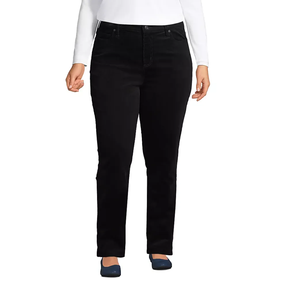 Women's Mid Rise Straight Leg Corduroy Pants