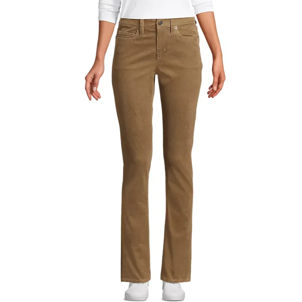 Women's Mid Rise Straight Leg Corduroy Pants