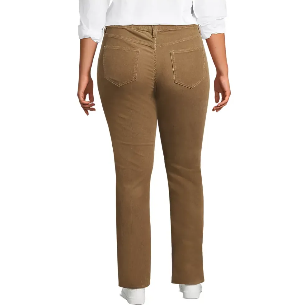 Women's Mid Rise Straight Leg Corduroy Pants