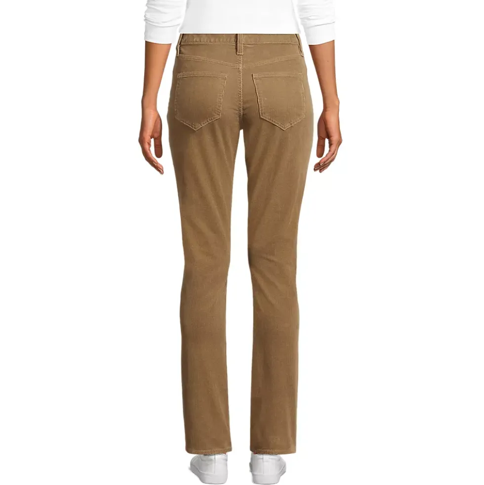 Women's Mid Rise Straight Leg Corduroy Pants