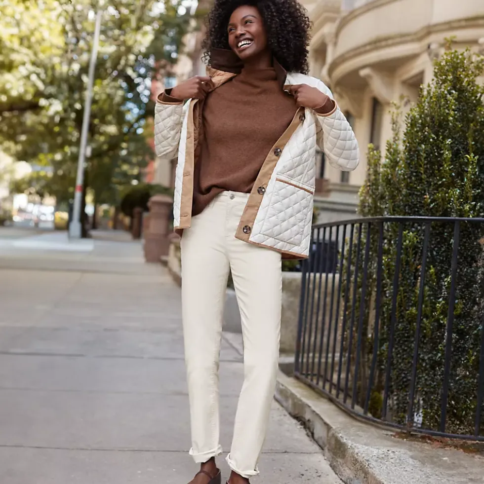 Women's Mid Rise Straight Leg Corduroy Pants