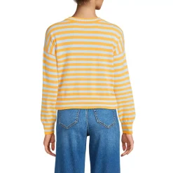 Women's Modern Length Fine Gauge Crew Neck Cardigan Sweater