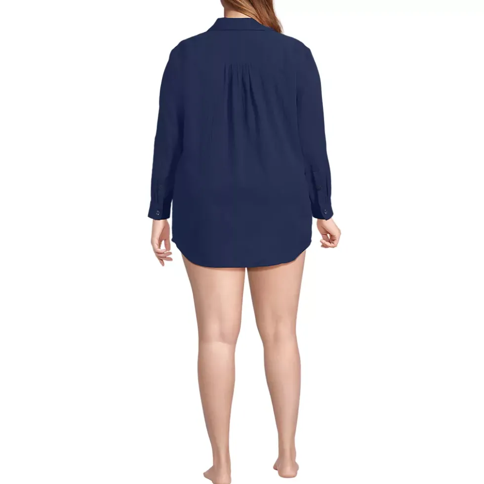 Women's New Button-Up Shirt Cover-Up Dress