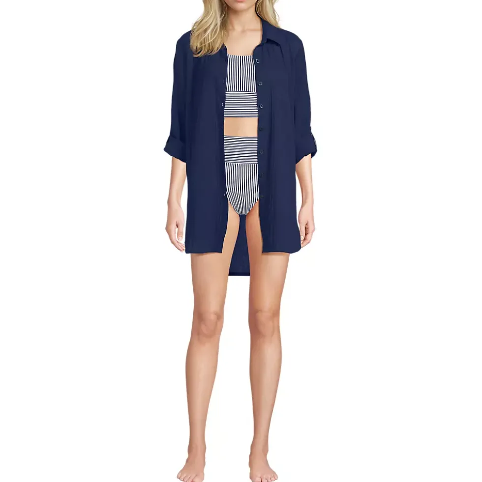 Women's New Button-Up Shirt Cover-Up Dress